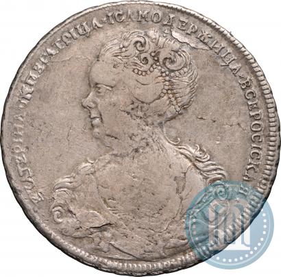 Фото 1 рубль 1725 года  "Петербургский тип, портрет влево"