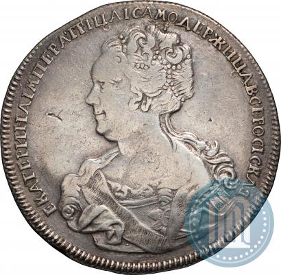 Фото 1 рубль 1725 года СПБ "Петербургский тип, портрет влево"