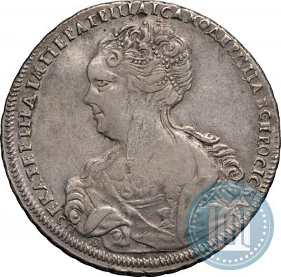 Фото 1 рубль 1725 года СПБ "Петербургский тип, портрет влево"