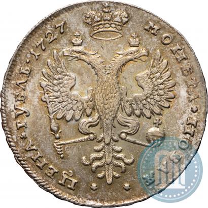 Фото 1 рубль 1727 года  "Московский тип, портрет вправо"