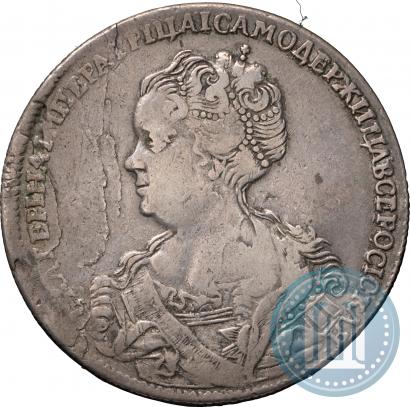 Фото 1 рубль 1725 года СПБ "Петербургский тип, портрет влево"
