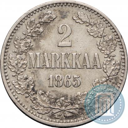 Picture 2 markkaa 1865 year S 