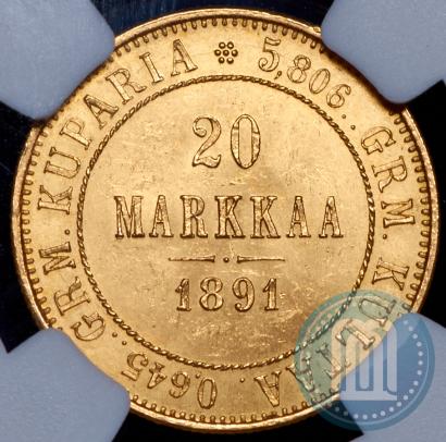Picture 20 markkaa 1891 year L 