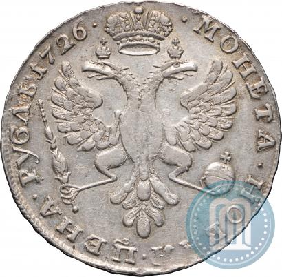 Фото 1 рубль 1726 года  "Московский тип, портрет влево"
