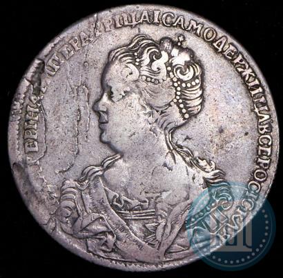 Фото 1 рубль 1725 года СПБ "Петербургский тип, портрет влево"