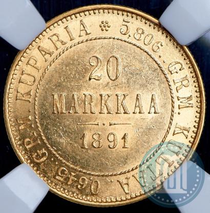 Picture 20 markkaa 1891 year L 
