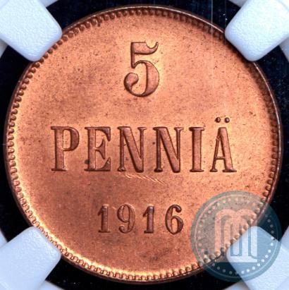 Фото 5 пенни 1916 года  