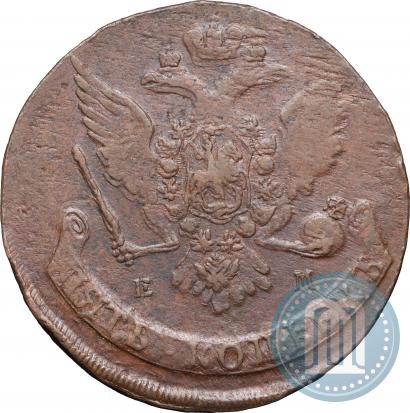 Picture 5 kopecks 1765 year ЕМ 
