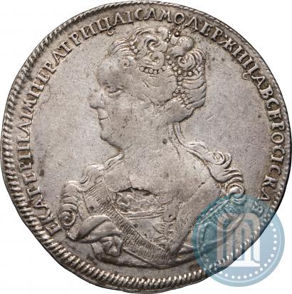 Фото 1 рубль 1725 года СПБ "Петербургский тип, портрет влево"