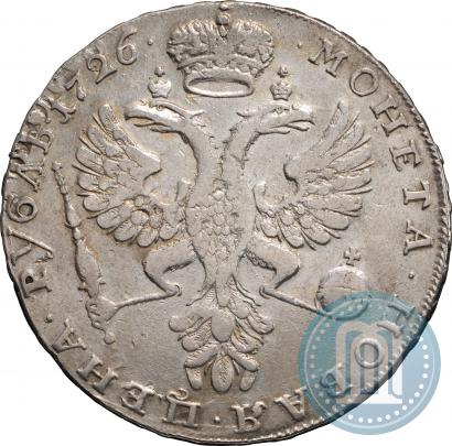 Фото 1 рубль 1726 года  "Московский тип, портрет влево"