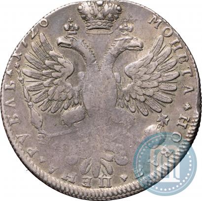 Фото 1 рубль 1726 года СПБ "Петербургский тип, портрет вправо"
