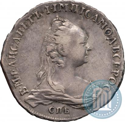 Picture 1 rouble 1757 year СПБ-ЯI "Portrait by J. Dassier"