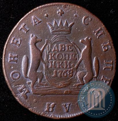 Фото 2 копейки 1768 года КМ 