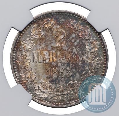 Picture 2 markkaa 1865 year S 