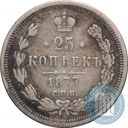 Фото 25 копеек 1877 года СПБ-НІ 