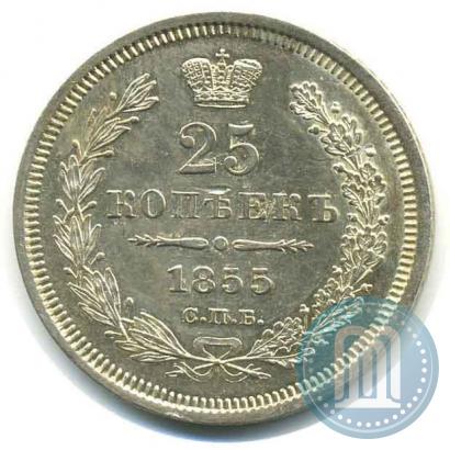 Picture 25 kopecks 1855 year СПБ-НІ 