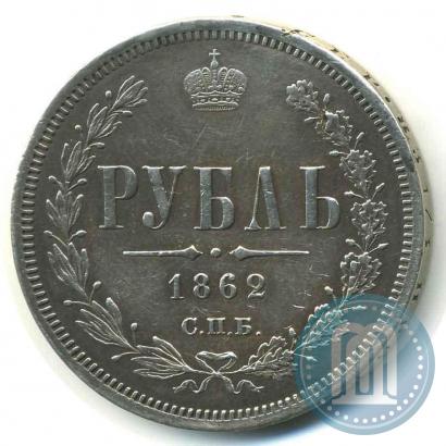 Фото 1 рубль 1862 года СПБ-МИ 