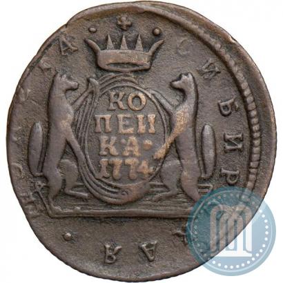 Picture 1 kopeck 1774 year КМ 