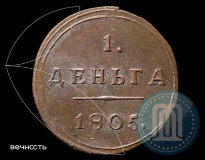 Фото Деньга 1805 года КМ 