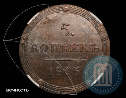 Фото 5 копеек 1806 года КМ 