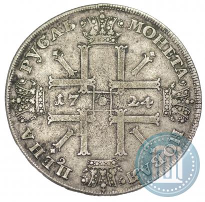 Picture 1 rouble 1724 year СПБ "Sun rouble, portrait in armour"