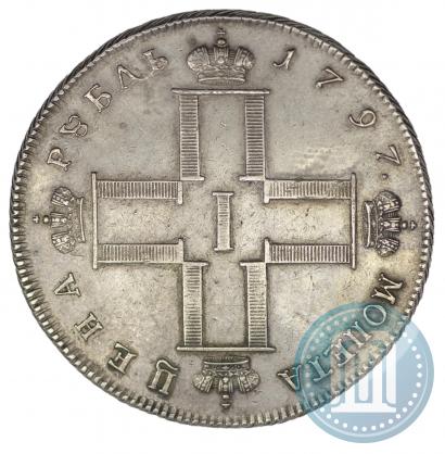 Фото 1 рубль 1797 года СМ-ФЦ "Утяжеленный"