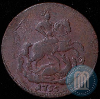 Фото 2 копейки 1757 года  "Номинал под Св. Георгием"
