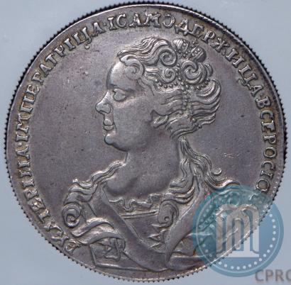 Фото 1 рубль 1726 года  "Московский тип, портрет влево"