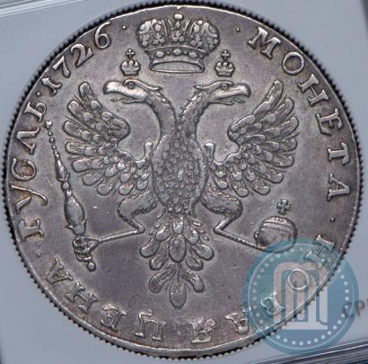 Фото 1 рубль 1726 года  "Московский тип, портрет влево"