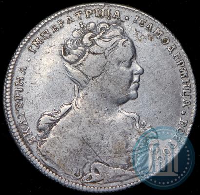 Фото 1 рубль 1726 года СПБ "Петербургский тип, портрет вправо"