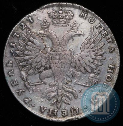Фото 1 рубль 1727 года СПБ "Петербургский тип, портрет вправо"