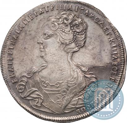 Picture 1 rouble 1725 year СПБ "Petersburg type, portrait turned to the left"