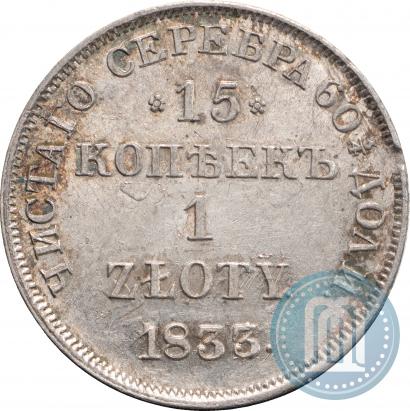 Picture 15 kopecks - 1 złoty 1833 year НГ 