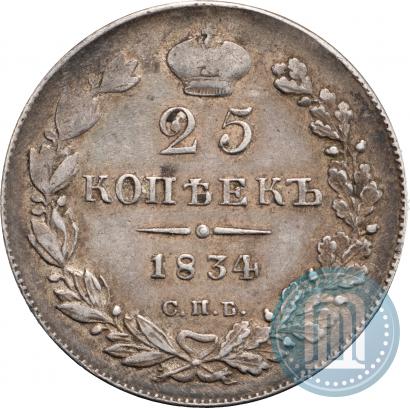 Фото 25 копеек 1834 года СПБ-НГ 