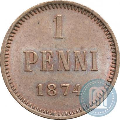 Фото 1 пенни 1874 года  