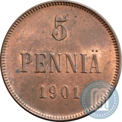 Picture 5 pennia 1901 year  