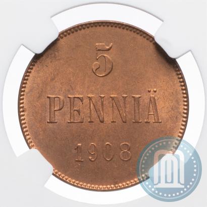 Picture 5 pennia 1908 year  