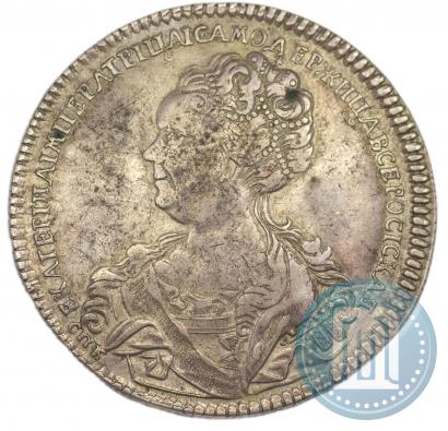 Фото 1 рубль 1725 года СПБ "Петербургский тип, портрет влево"