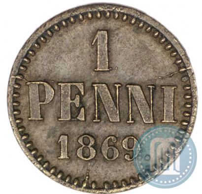 Фото 1 пенни 1869 года  