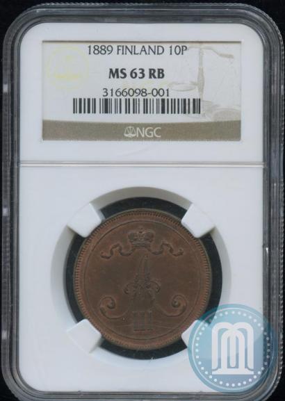 Picture 10 pennia 1889 year  