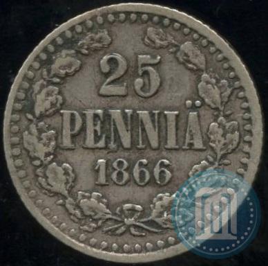 Picture 25 pennia 1866 year S 