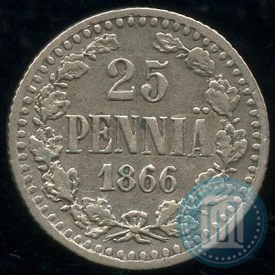 Фото 25 пенни 1866 года S 
