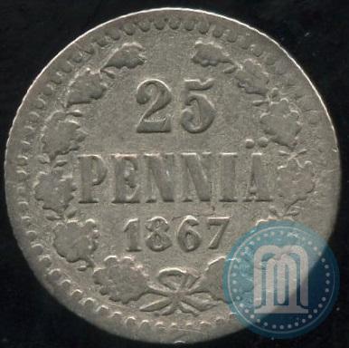 Фото 25 пенни 1867 года S 