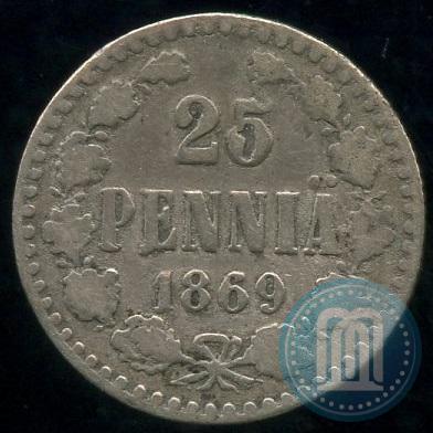Picture 25 pennia 1869 year S 