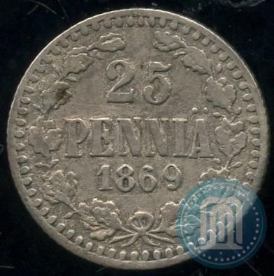 Picture 25 pennia 1869 year S 