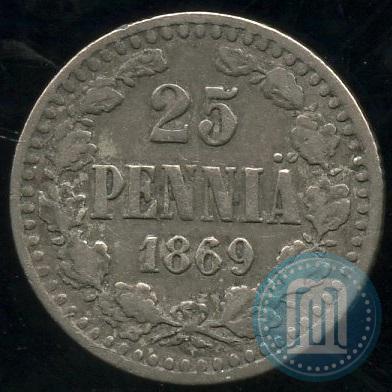 Picture 25 pennia 1869 year S 