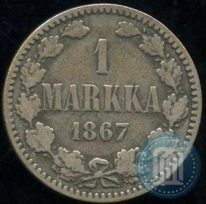 Picture 1 markka 1867 year S 