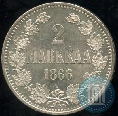 Picture 2 markkaa 1866 year S 