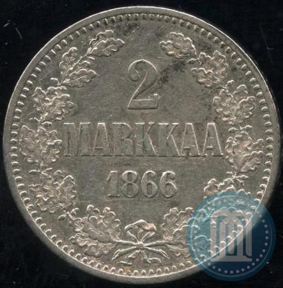 Picture 2 markkaa 1866 year S 