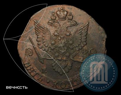 Фото 5 копеек 1782 года ЕМ 